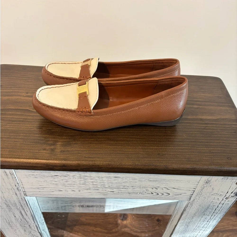 Vintage Lauren Ralph Lauren Brown/White Driving Loafers Size 8*